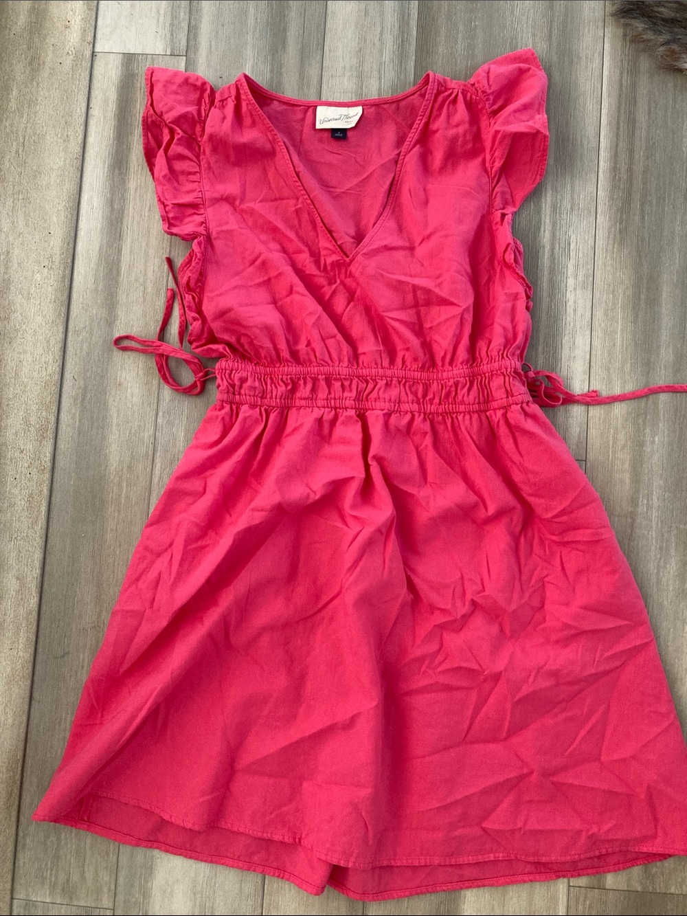 Universal Thread Hot Pink Flutter-Sleeve Wrap Dress